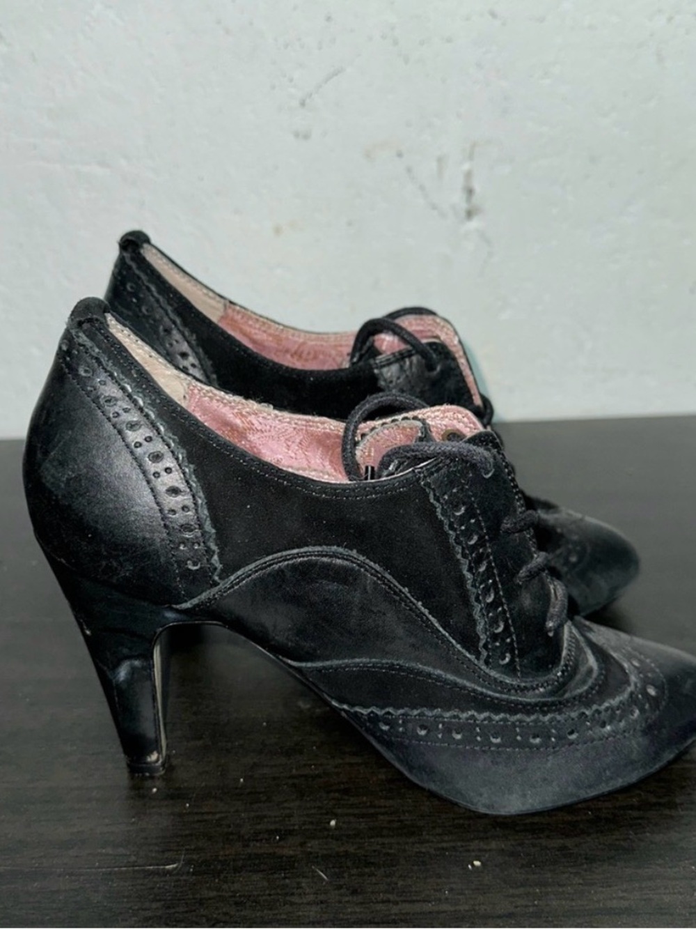 Seychelles Black Suede Lace-Up Heeled Booties